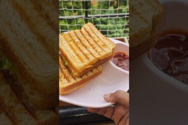 Crispy Veg Sandwich with Garlic Mayo | 5min Veg Grilled Sandwich | Brown bread recipe | #shorts