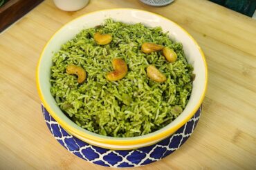 Palak Rice | Spinach Rice Recipe | Healthy Lunch Ideas | Rice Recipes |  2 In 1 Recipe | Superfood