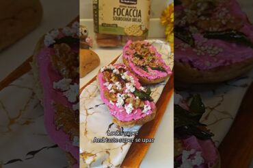 Sourdough Focaccia | Beet walnut bruschetta | Open toast | Healthy recipes |Bread recipes