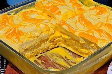 The Viral Mango Arabian bread pudding recipe | Arabian puddig mango dessert with bread