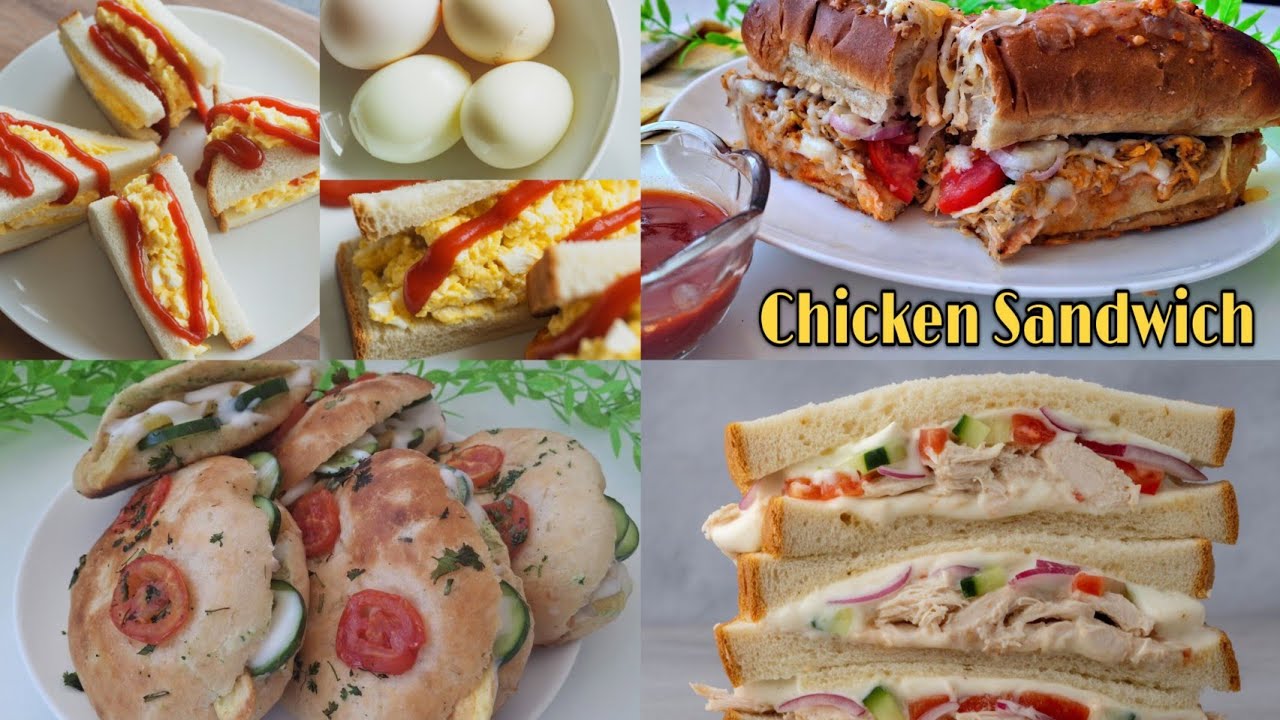4 Quick And Easy Sandwiches || Chicken Sandwich By BH WOW 4 Quick And Easy Sandwiches || Chicken Sandwich By BH WOW