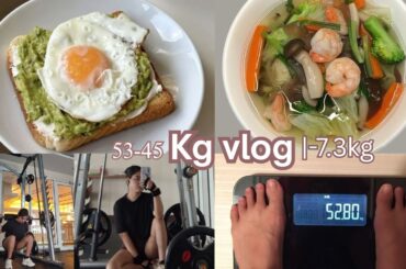 53-45kgs Vlog |-7.3kgs, Egg, Avocado Toast, Fruits Bowl And Shrimp Broccoli Soup, Gym | Diet vlog