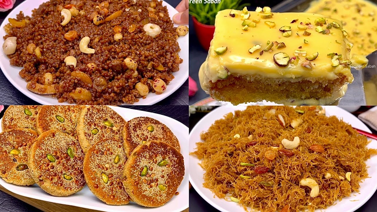 4 Delicious & Healthy Dessert Recipes | Meetha Daliya | Shahi Tukda | Meethi Seviya | Jaggery Roat | 4 Delicious & Healthy Dessert Recipes | Meetha Daliya | Shahi Tukda | Meethi Seviya | Jaggery Roat |