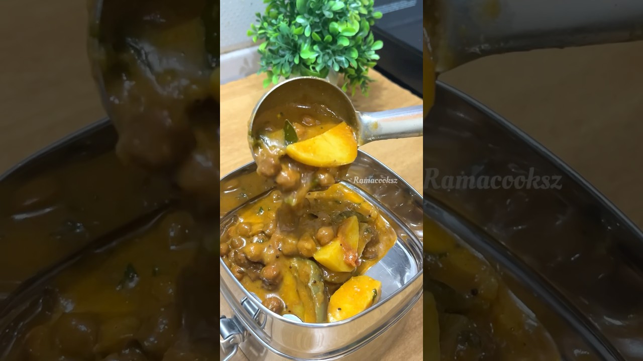 Lunch Recipe: Masala Rice n Channa kulambu | bonda n fruit #shortsfeed #lunchbox #lunchideas Lunch Recipe: Masala Rice n Channa kulambu | bonda n fruit #shortsfeed #lunchbox #lunchideas