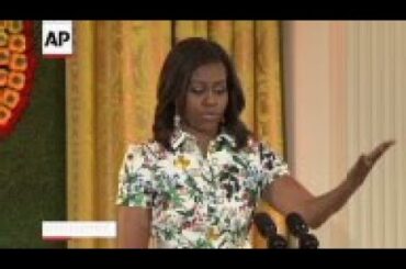 First Lady Michelle Obama invited winners from a nationwide healthy lunch recipe competition to the