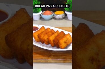 Recipe for Bread Pizza Pockets #shorts #food #snacks #bread  #trending #shortsfeed