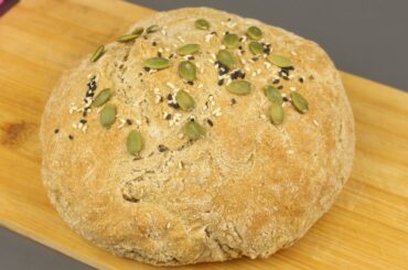Only 4 ingredients! Healthy bread in 15 minutes! No yeast! Whole grain bread recipe.