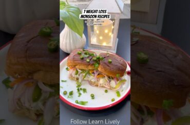 1/7 Weight loss Snacks | Paneer Veg Slider | High Protein Pav Sandwich #monsoonrecipe #shorts #pav