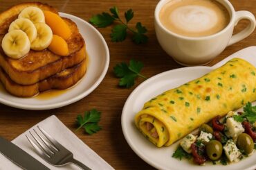 Banana French Toast & Marinated Feta Omelet | Fancy & Healthy Breakfast Ideas