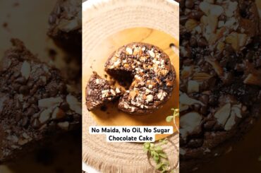 No Maida, No Oil, No Sugar- Homemade Healthy Chocolate Cake! #healthyrecipes #cake #easyrecipe