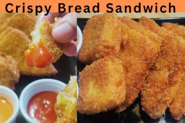 Crispy bread sandwich|easy snack idea|chicken sandwich|appitizer|potato chicken sandwich|easy snack