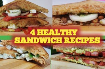 4 healthy sandwich recipes|| veg sandwich recipes|| healthy recipes|| sandwich recipes