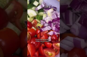 Cucumber tomatoes salad, recipe in description #gardenvegetables #summersalad