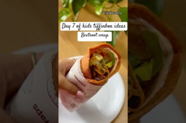 Day7 of kids tiffinbox ideas-Beetroot wrap#recipe #shorts#trending#tiffin #viralshorts #itiandmumma