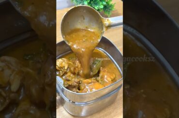 Lunch Recipe: Rice n chicken kulambu | fry and leg fry masala #shortsfeed #lunchbox #lunchideas
