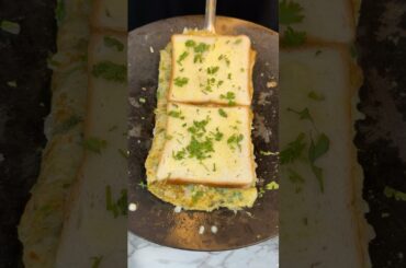 Street Style Cheesy Bread Omelette ASMR Cooking #shorts #food #cooking #asmr #recipe #crunchytreats