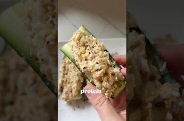 High protein Chickpea Salad Boats #highproteinvegan #veganweightloss #plantbased