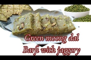 Healthy snacks recipes, Moong dal barfi with jaggery , No sugar sweet recipes, Rakshabandhan special