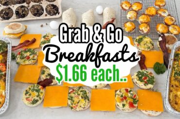 Quick & EASY BREAKFAST Meal Prep | Grab & GO Recipes | 60 Tasty Meals for Under $2 | Julia Pacheco