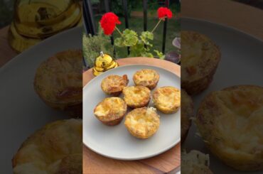 Baked Veggie Egg Bites with Pepperoni & Cheese | Healthy 5-Minute Snack Recipe