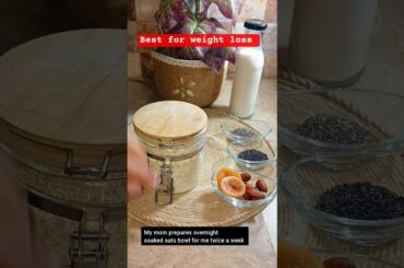 healthy overnight soaked oats bowl for weightloss #weightloss #recipe #oats #youtubeshorts #shotrs