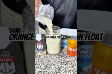 Orange Creamsicle Protein Float! Tastes like Childhood but with better macros.