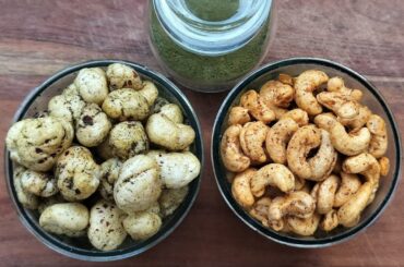 Two Types Of Healthy Snack Recipes | Karivepaku Phool Makhana | Masala Kaju