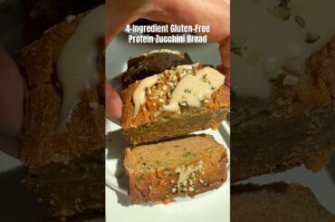 4-Ingredient HEALTHY TREAT! Gluten-Free Zucchini Bread. High-protein, dairy-free, easy, nut-free.