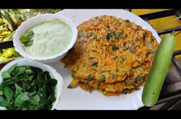 Nutritious 10 min breakfast recipe wth Bottlegourd&Moringa leaves| Besan& Jowar Chilla| Iron |Fiber