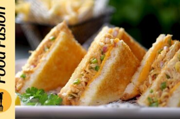 Easy Pulled Chicken Sandwich Recipe by Food Fusion