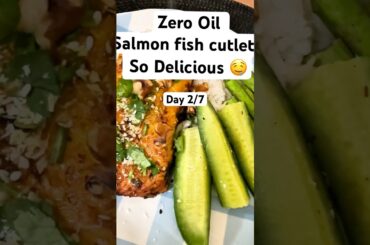 Zero Oil Salmon Fish Cutlet | Healthy Meal in less than $10 #food #yt #airfryer #healthy