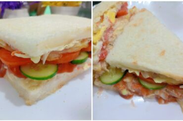 Easy tasty Breakfast / nashta recipe | Healthy Cold Sandwich Back To School, Lunchbox  recipe #viral