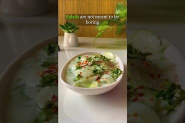 Curd Cucumber Salad Recipe | 2 Min No Cook Weight Loss Salad #viral #trending #shorts #popular