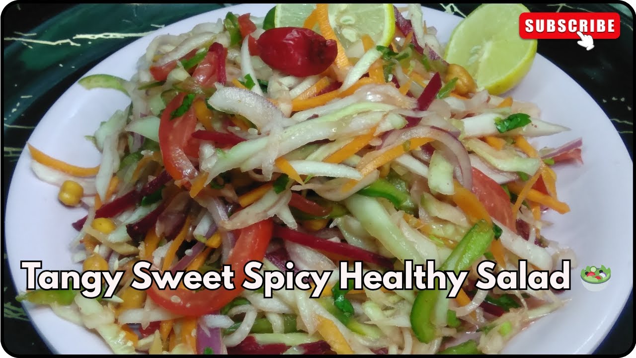 Delicious Tangy Sweet Spicy Healthy Salad Recipe | Carrot Papaya Cucumber Black Chickpeas Salad Delicious Tangy Sweet Spicy Healthy Salad Recipe | Carrot Papaya Cucumber Black Chickpeas Salad