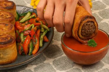 Easy Juicy Meat Skewers in Stuffed Flatbreads + Fresh Healthy Salad