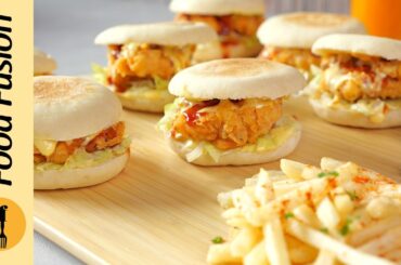 Homemade Pita Bun with Crispy Chicken Back to School - Lunchbox Recipe by Food Fusion