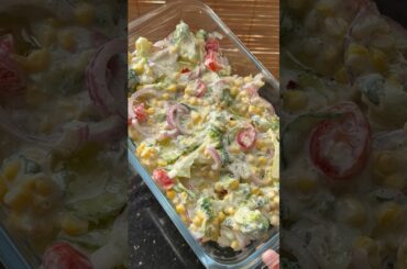 Healthy creamy cucumber & corn salad | healthy vegetables salad #saladrecipeforweightloss #cornsalad