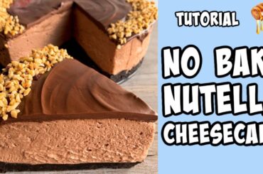 No Bake Nutella Cheesecake! Recipe tutorial #shorts