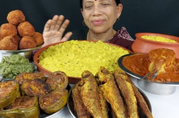 HEALTHY FOOD RECIPE , FISH WITH KHICHDI MUKBANG EATING SHOW