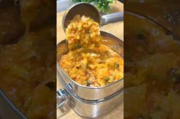 Lunch Recipe: Rice n cabbage dal kulambu | bonda | snacks #shortsfeed #lunchideas #lunchbox