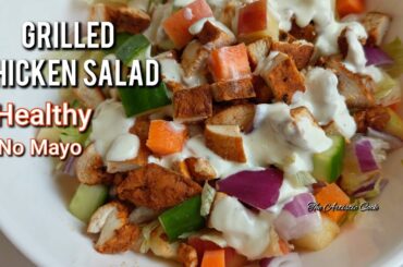 Grilled Chicken Salad for Weight Loss with Healthy Salad Dressing  | Healthy High Protein Recipe
