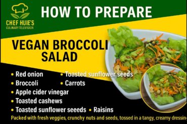 Vegan Broccoli Salad, Quick, Healthy,  Delicious PlantBased Recipe  Toasted Cashews, Sunflower Seeds