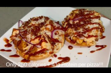 250 Calorie BBQ Chicken Pizza Bagels| HIGH PROTEIN LOW CALORIE RECIPES