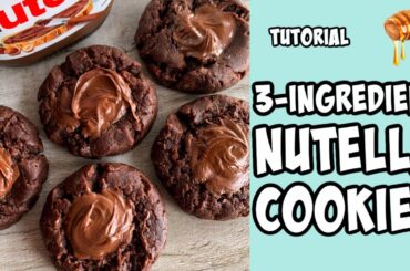3-Ingredient Nutella Cookies! Recipe tutorial #Shorts