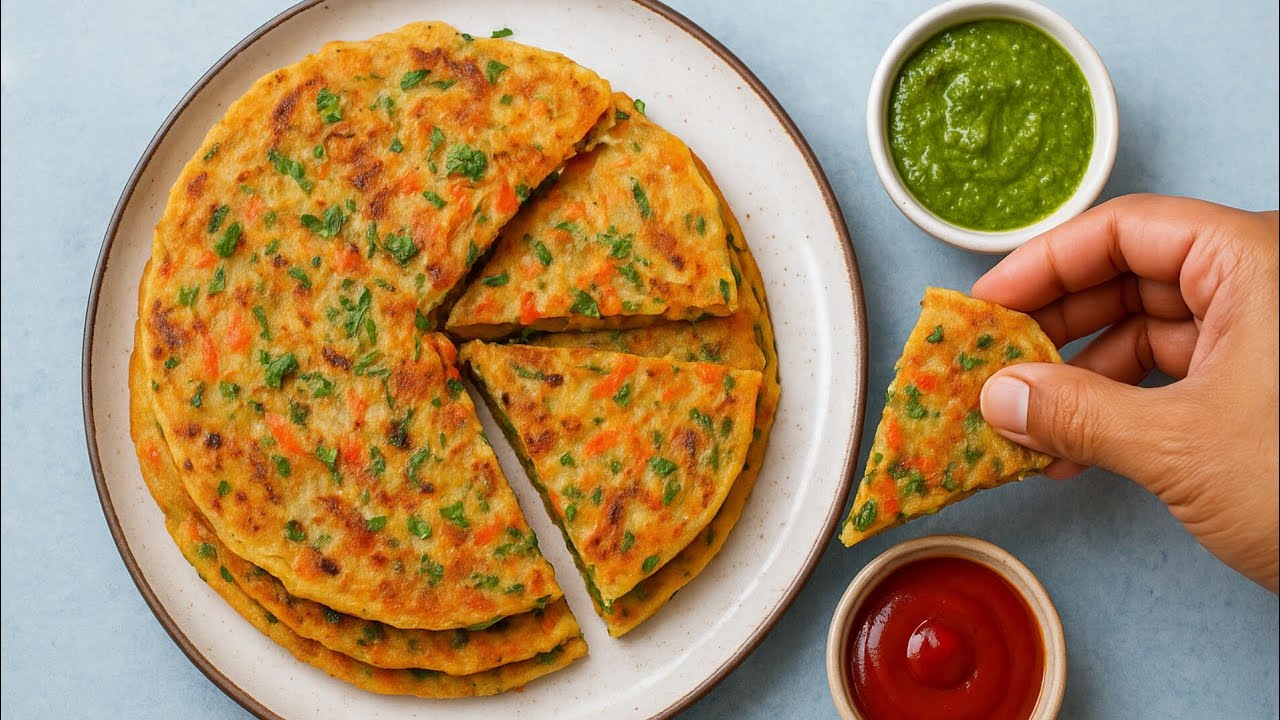 5 Minute Healthy Breakfast Recipe | Quick & Easy Indian Chilla with Vegetables | Morning Meal 5 Minute Healthy Breakfast Recipe | Quick & Easy Indian Chilla with Vegetables | Morning Meal