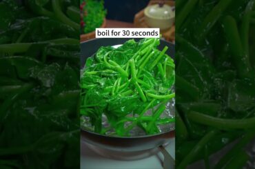 This is the most popular Chinese-style water spinach recipe and only calls for 4 ingredients.