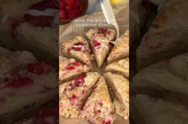 Greek Yogurt Lemon Raspberry Scones | cookingkatielady.com