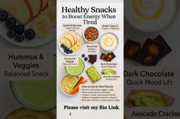 Healthy Snacks to Boost Energy When Tired #shorts #shortsfeed #trendingshorts #viralshort