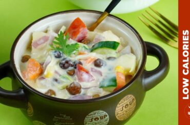 Low-Calorie Salad with Creamy Yogurt Sauce | Healthy & Tasty Recipe by RazEats