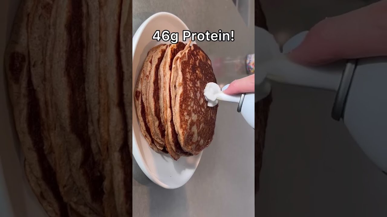 These pancakes have 46g of protein, without protein powder These pancakes have 46g of protein, without protein powder